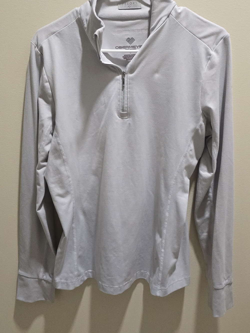 Obermeyer Men's Light Gray Half-Zip Performance Top Large
